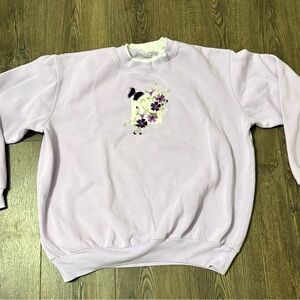Lavender Floral Women's Cottage Core Sweatshirt